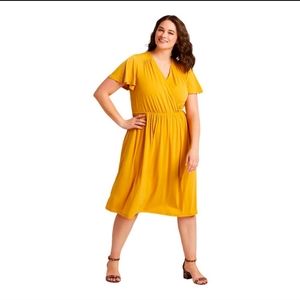 Lane Bryant Yellow Knit dress